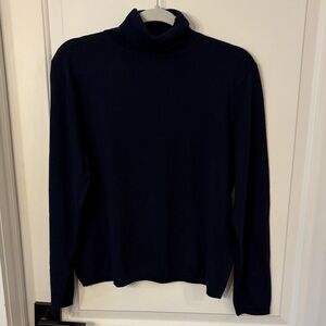 Women's Pendleton Navy Merino Wool Turtleneck Sweater